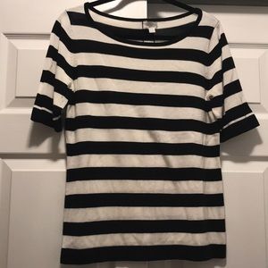 NY&CO black and white striped sweater, 3/4 sleeves